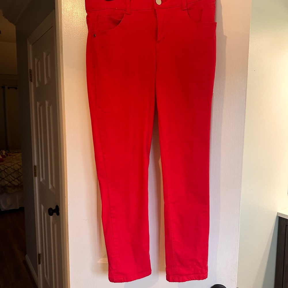Draper James Bright Red Ankle Jeans